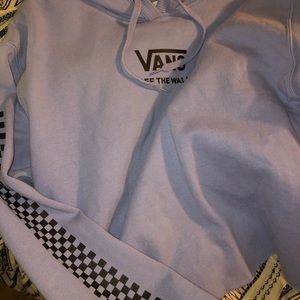 Vans Cornflower blue checkered crop hoodie